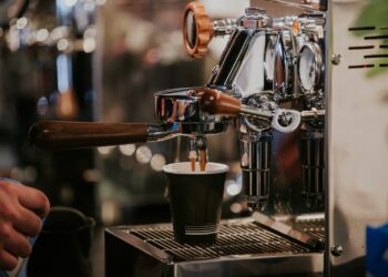 black and silver coffee maker