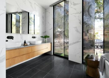 white ceramic sink near white framed glass window